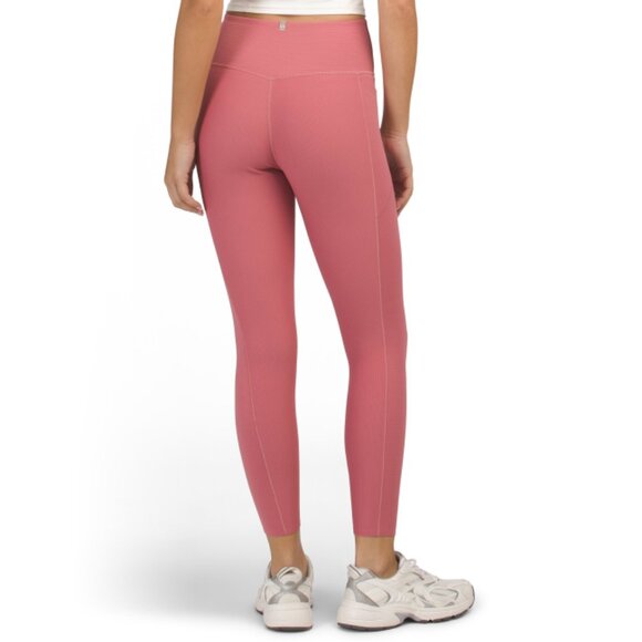 RHONE Hibiscus Pink Ripple Leggings With Pockets - Picture 2 of 2